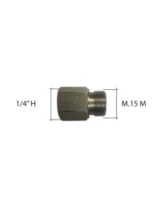 RACOR ALTA PRESION M.15 M - 1/4" H 250 BAR INOX